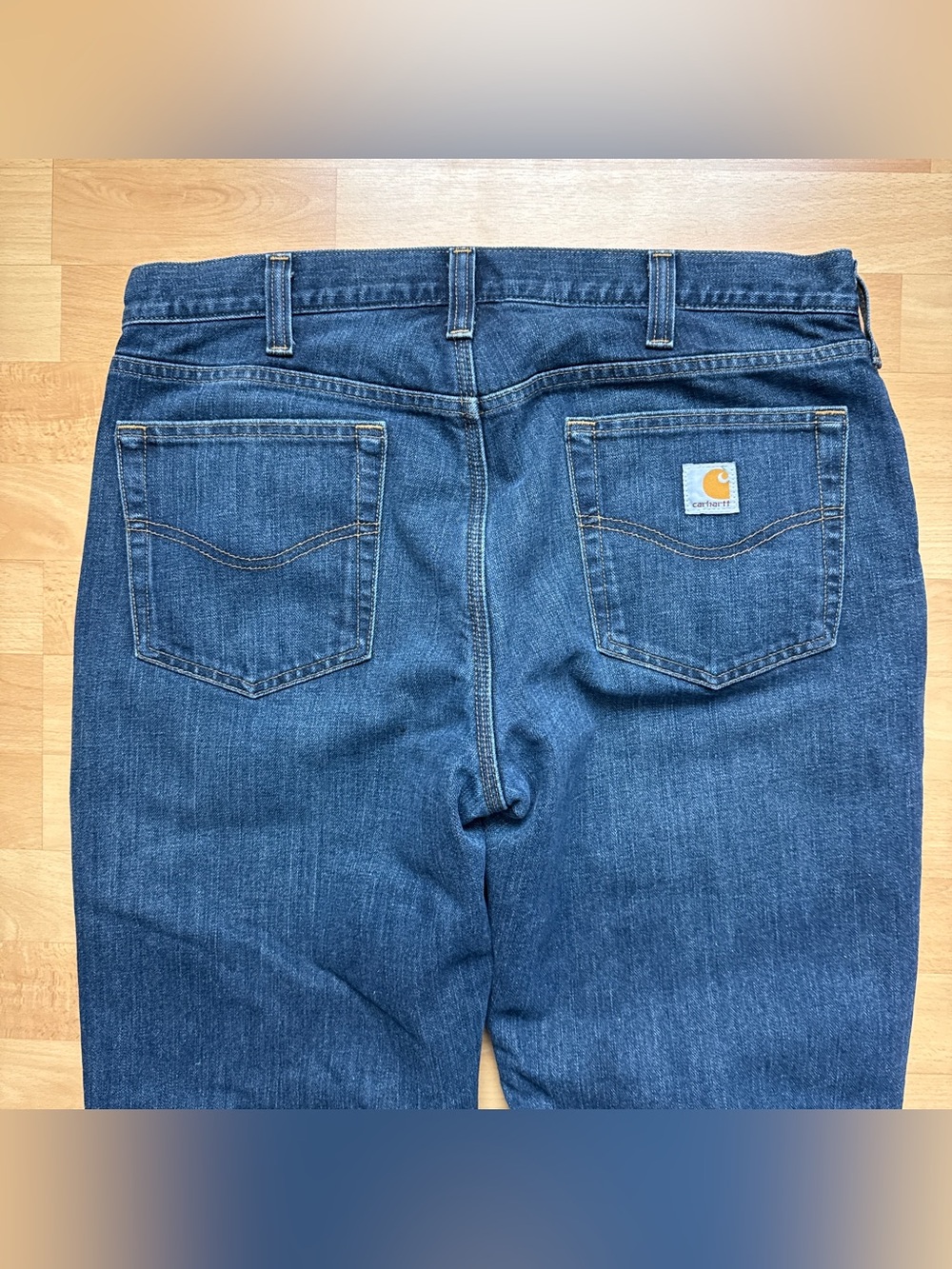 Carhartt Fleece Lined Dark Wash Denim Jeans Mens Size 36x36